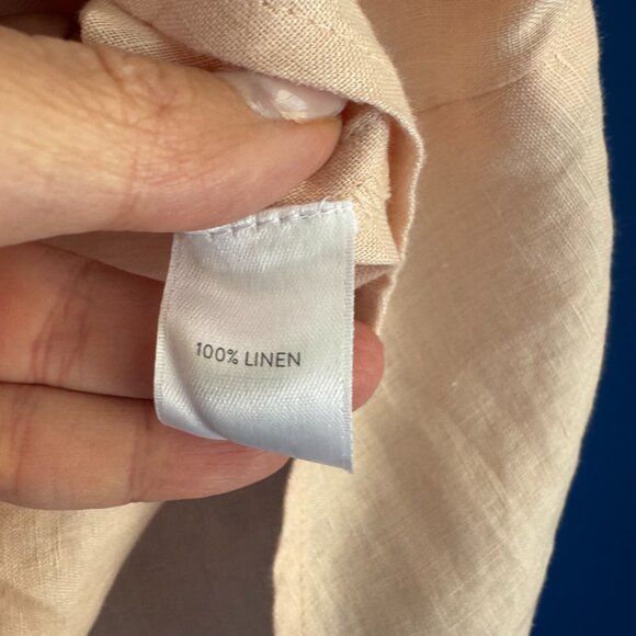 NWT J.Jill Everyday Linen Button-Down Shirt Coral Preppy $79 - Petite Large - Picture 5 of 8